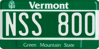 VT license plate NSS800