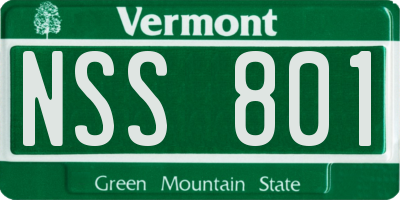 VT license plate NSS801