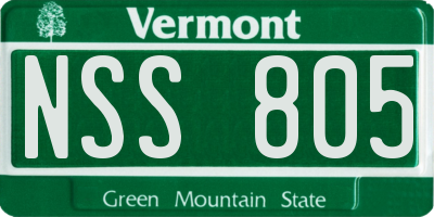 VT license plate NSS805