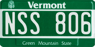VT license plate NSS806
