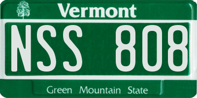 VT license plate NSS808