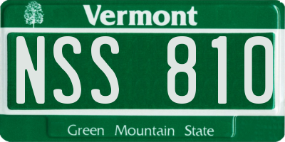 VT license plate NSS810