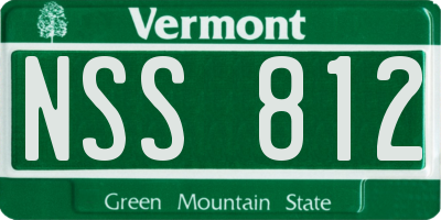 VT license plate NSS812