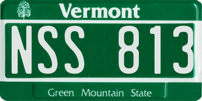 VT license plate NSS813