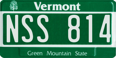 VT license plate NSS814