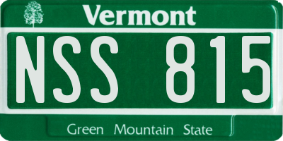 VT license plate NSS815