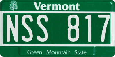 VT license plate NSS817