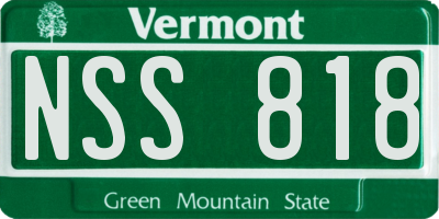 VT license plate NSS818