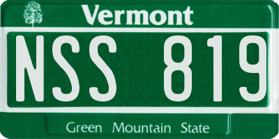 VT license plate NSS819