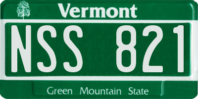 VT license plate NSS821