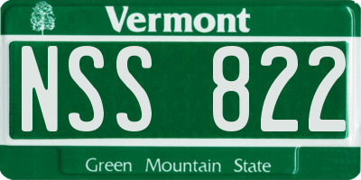 VT license plate NSS822