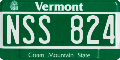 VT license plate NSS824