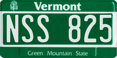 VT license plate NSS825