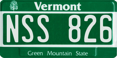 VT license plate NSS826