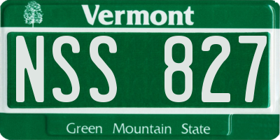 VT license plate NSS827