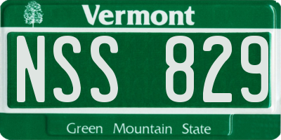 VT license plate NSS829