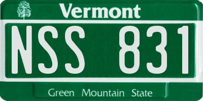 VT license plate NSS831