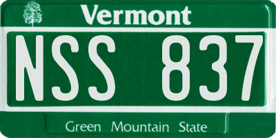VT license plate NSS837