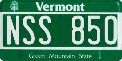 VT license plate NSS850