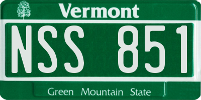 VT license plate NSS851