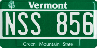 VT license plate NSS856