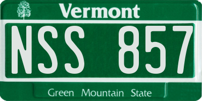 VT license plate NSS857