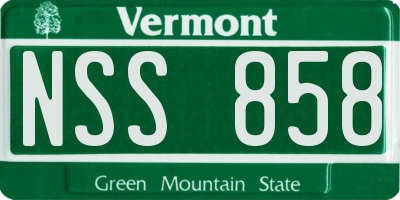 VT license plate NSS858