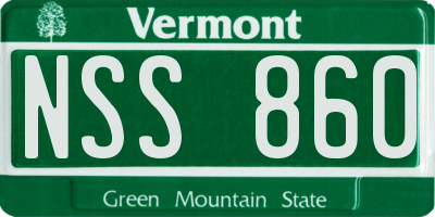VT license plate NSS860