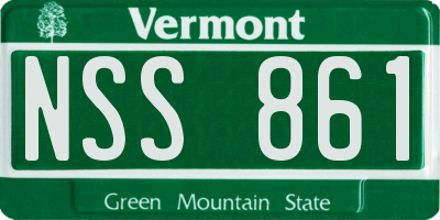 VT license plate NSS861
