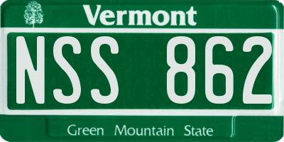 VT license plate NSS862