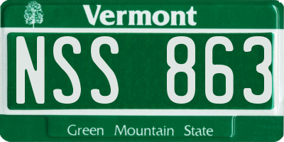 VT license plate NSS863