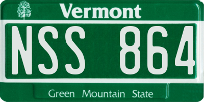VT license plate NSS864