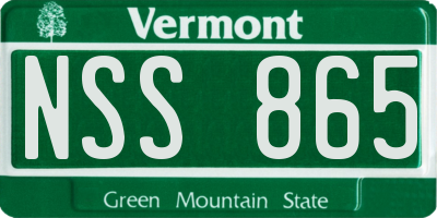 VT license plate NSS865