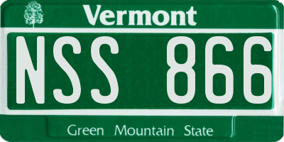 VT license plate NSS866