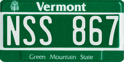 VT license plate NSS867