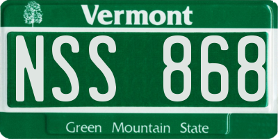 VT license plate NSS868