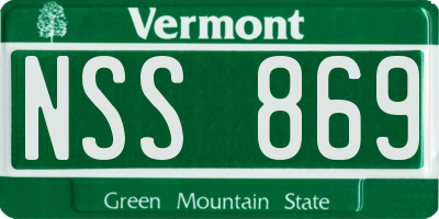 VT license plate NSS869