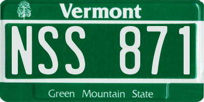 VT license plate NSS871