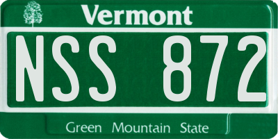 VT license plate NSS872