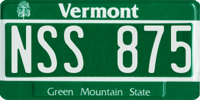 VT license plate NSS875