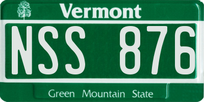 VT license plate NSS876