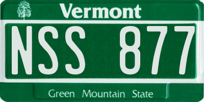VT license plate NSS877