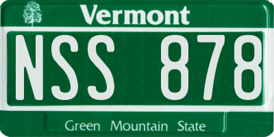 VT license plate NSS878