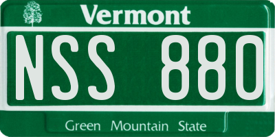 VT license plate NSS880