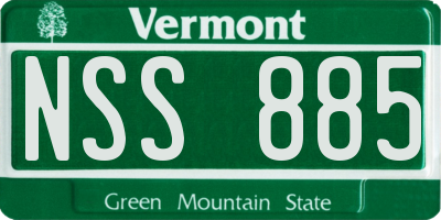 VT license plate NSS885