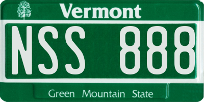 VT license plate NSS888
