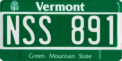 VT license plate NSS891