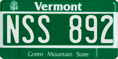 VT license plate NSS892