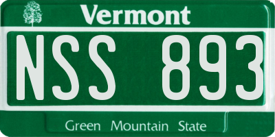 VT license plate NSS893