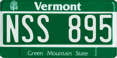 VT license plate NSS895